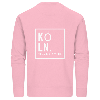Köln Koordinaten (großer Druck auf dem Rücken) - Organic Basic Unisex Sweatshirt