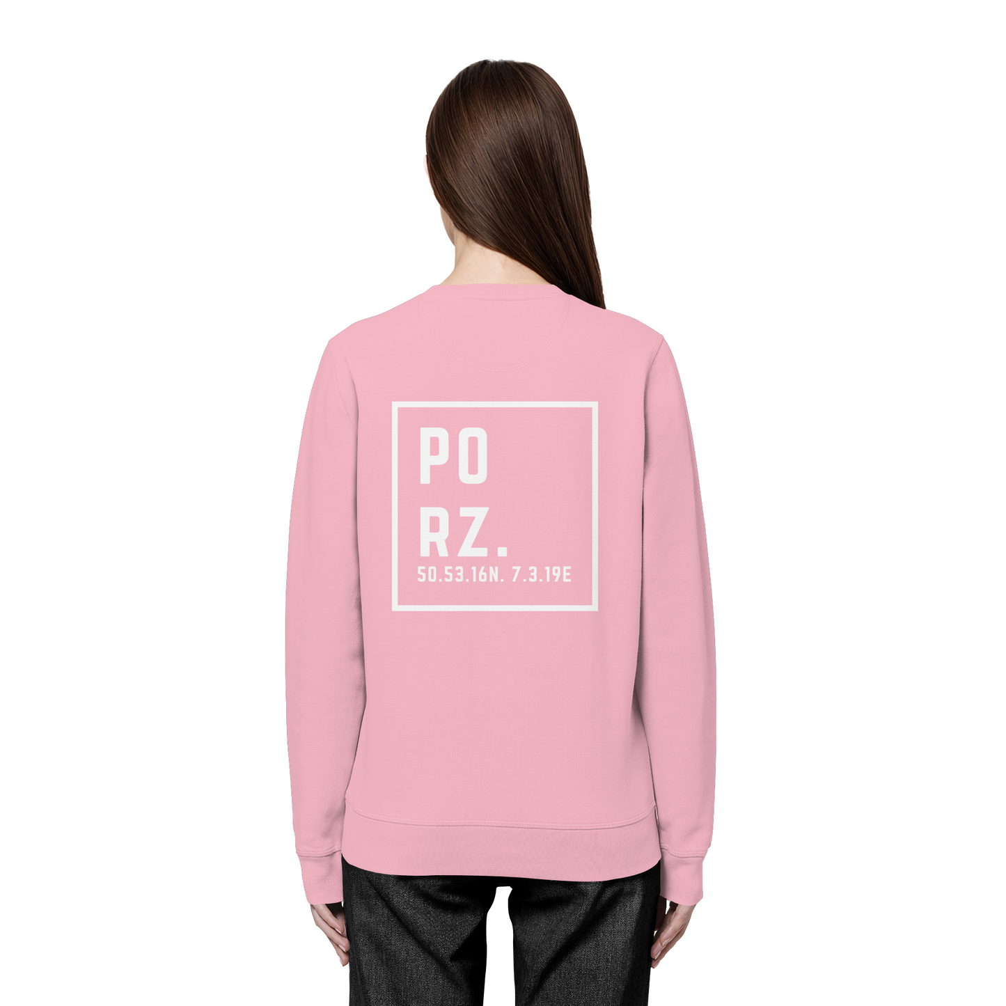 Porz Koordinaten (großer Druck Rücken) - Organic Basic Unisex Sweatshirt