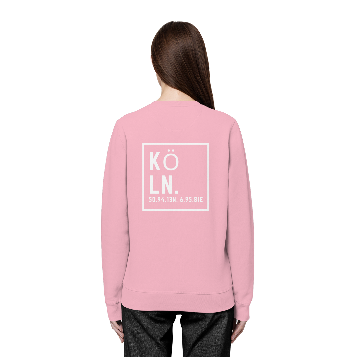 Köln Koordinaten (großer Druck auf dem Rücken) - Organic Basic Unisex Sweatshirt