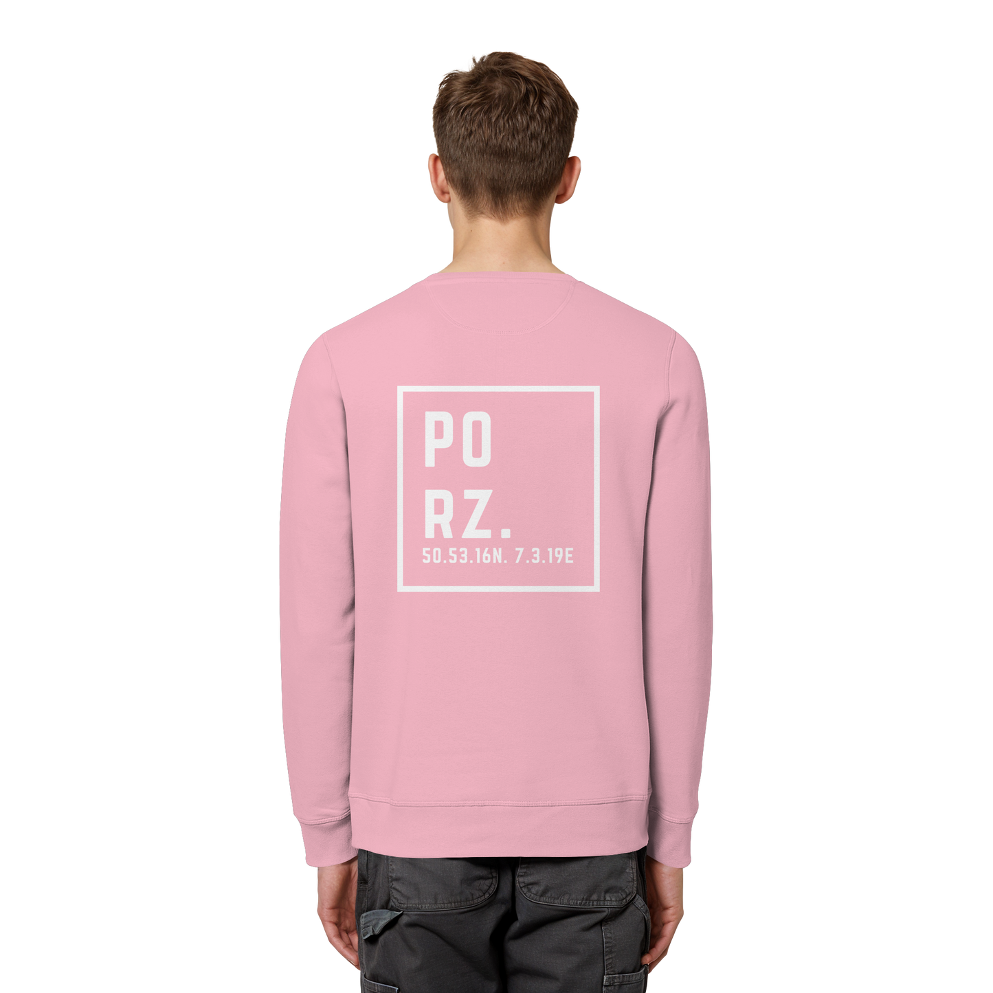 Porz Koordinaten (großer Druck Rücken) - Organic Basic Unisex Sweatshirt