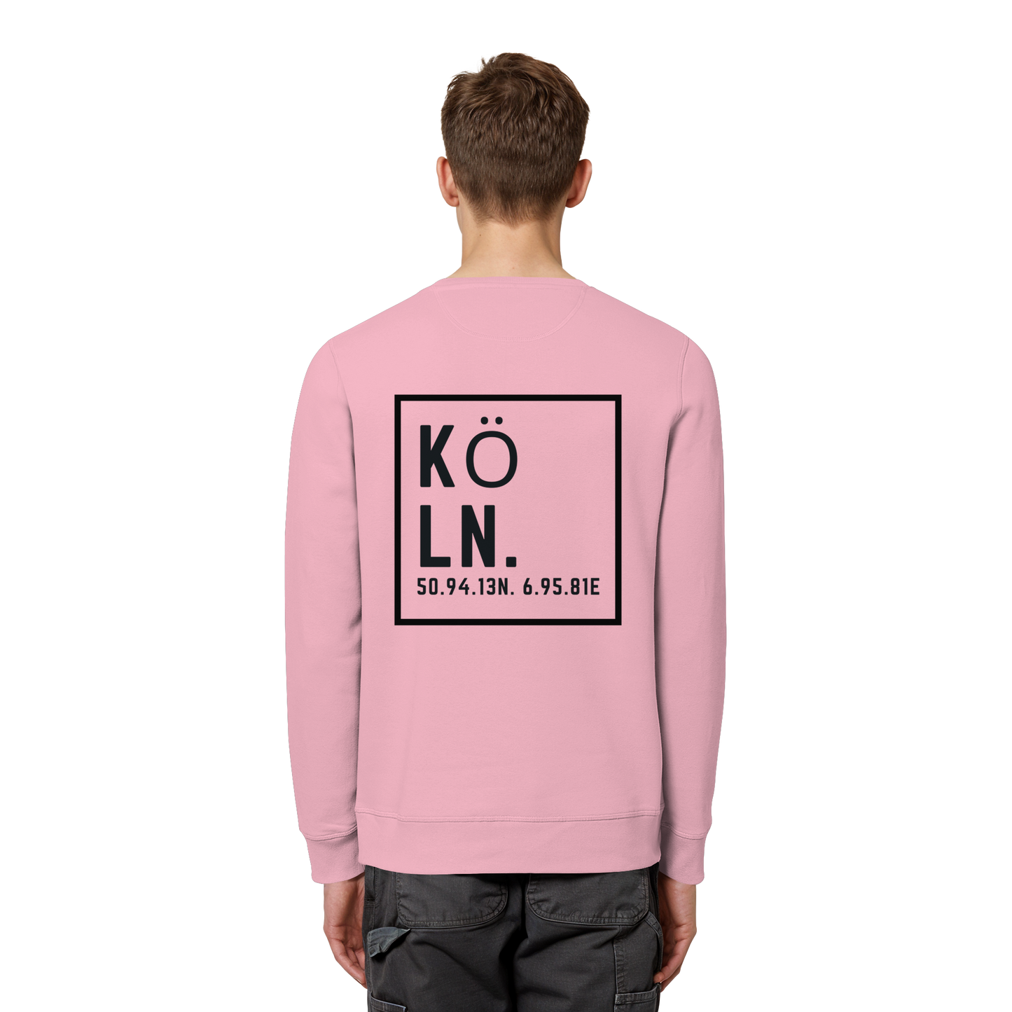 Köln Koordinaten (großer Druck auf dem Rücken) - Organic Basic Unisex Sweatshirt