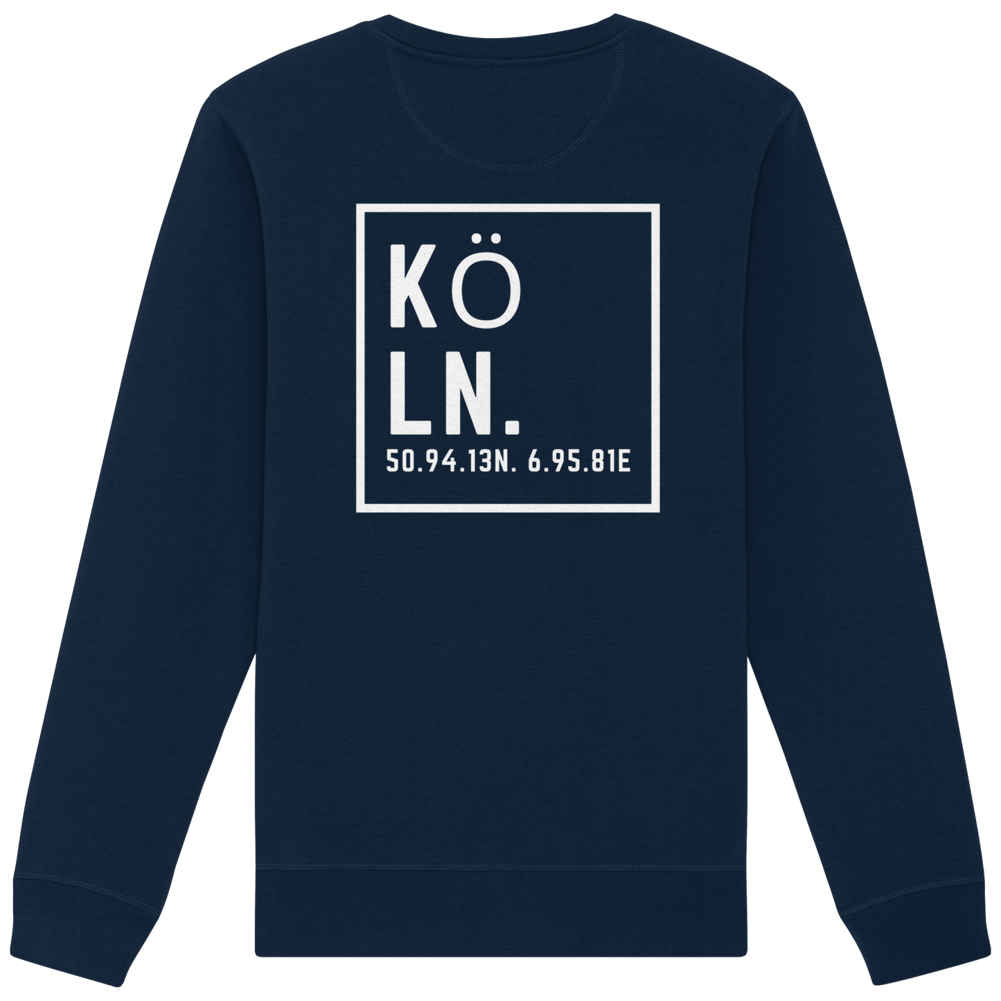 Köln Koordinaten (großer Druck auf dem Rücken) - Organic Basic Unisex Sweatshirt