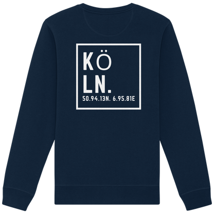 Köln Koordinaten (großer Druck auf dem Rücken) - Organic Basic Unisex Sweatshirt