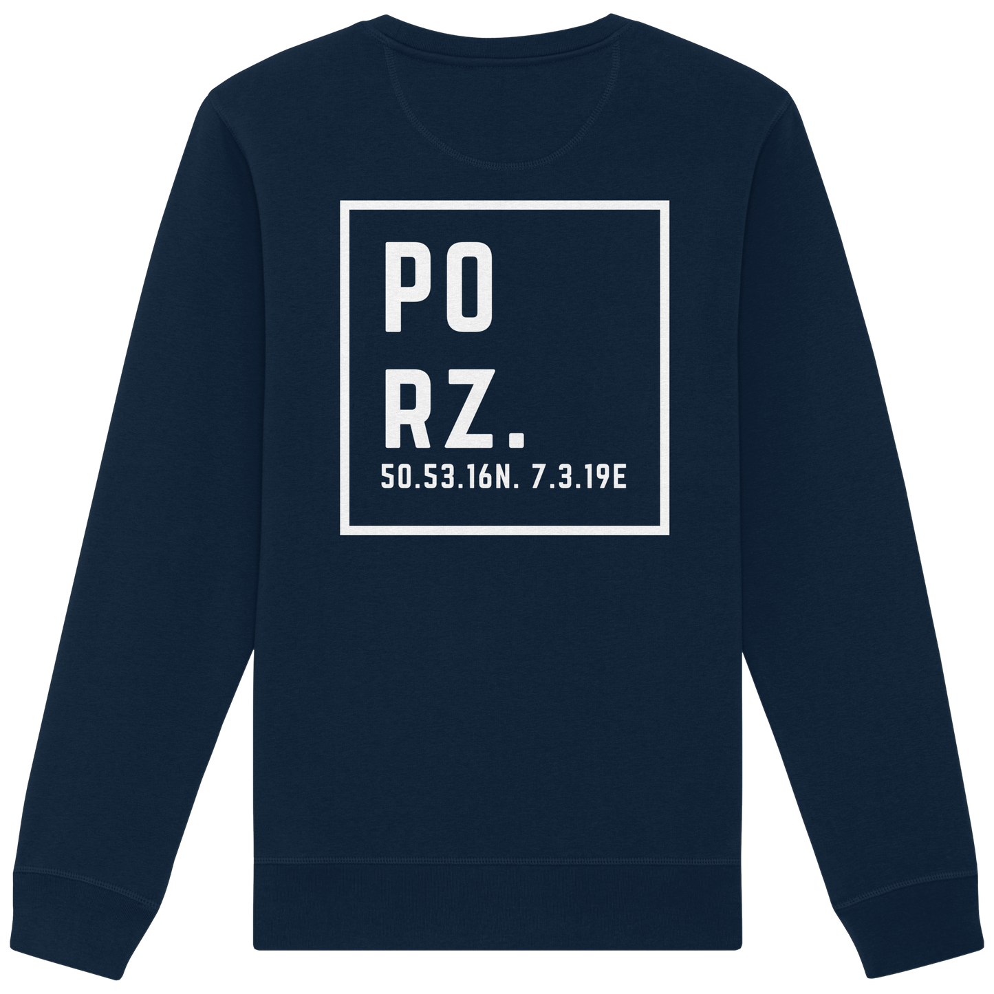 Porz Koordinaten (großer Druck Rücken) - Organic Basic Unisex Sweatshirt