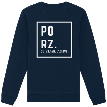 Porz Koordinaten (großer Druck Rücken) - Organic Basic Unisex Sweatshirt