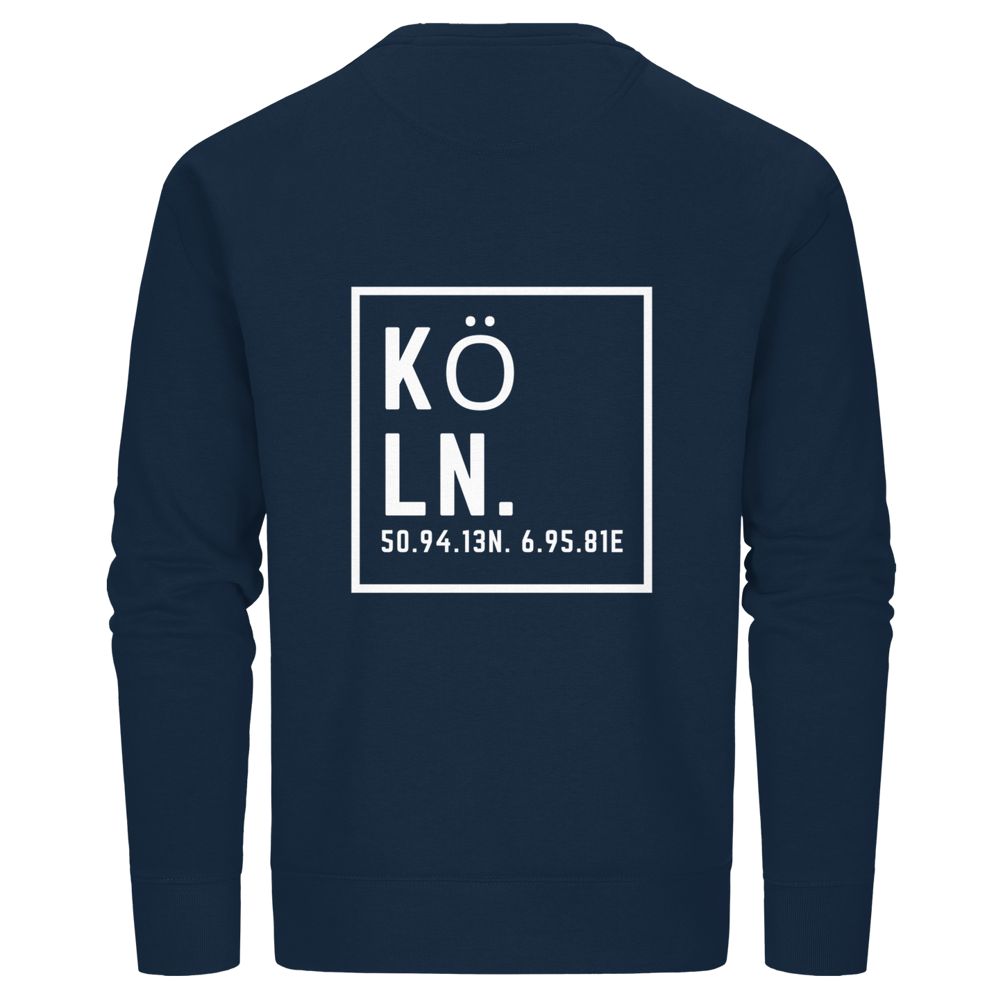 Köln Koordinaten (großer Druck auf dem Rücken) - Organic Basic Unisex Sweatshirt