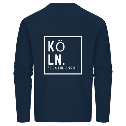Köln Koordinaten (großer Druck auf dem Rücken) - Organic Basic Unisex Sweatshirt