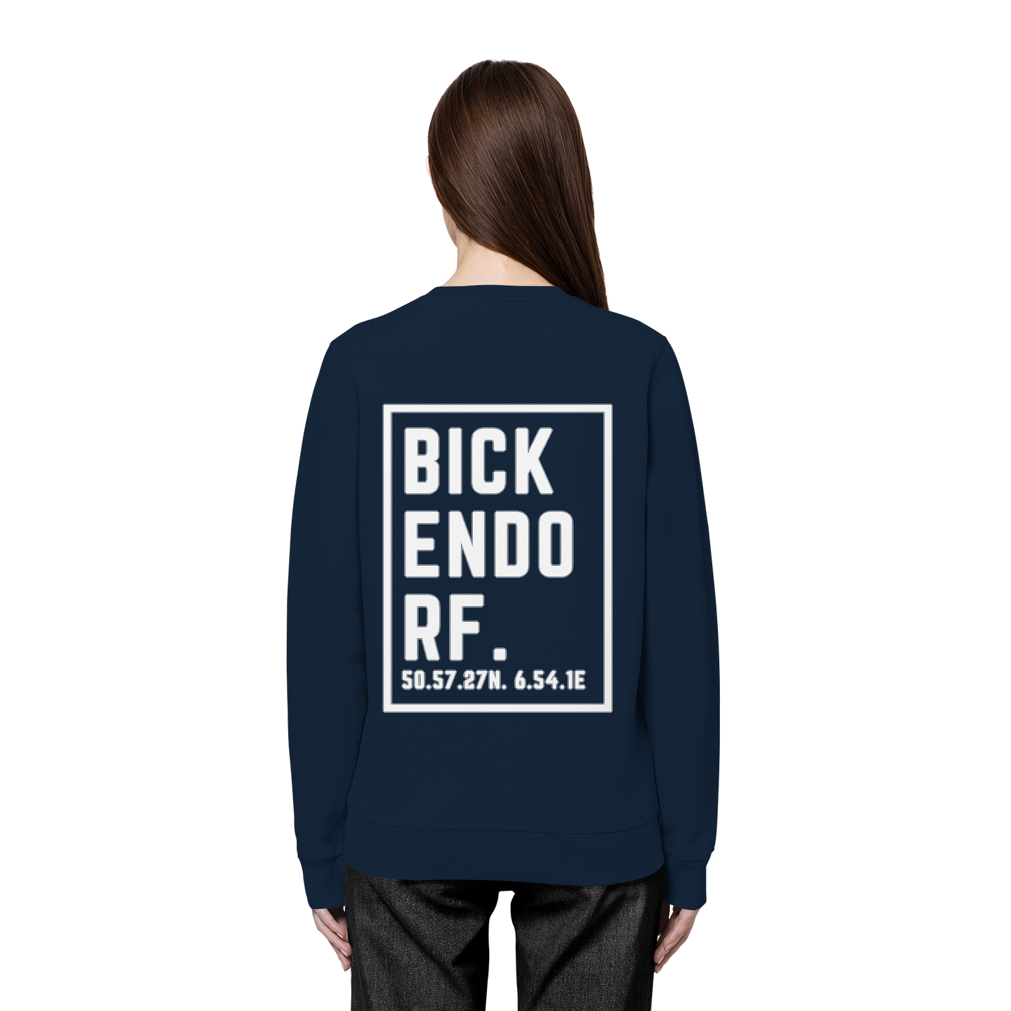 Bickendorf Koordinaten (großer Druck auf dem Rücken) - Organic Basic Unisex Sweatshirt