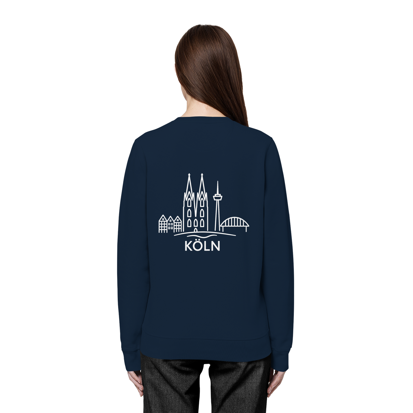 Köln Skyline (großer Druck auf dem Rücken) - Organic Basic Unisex Sweatshirt