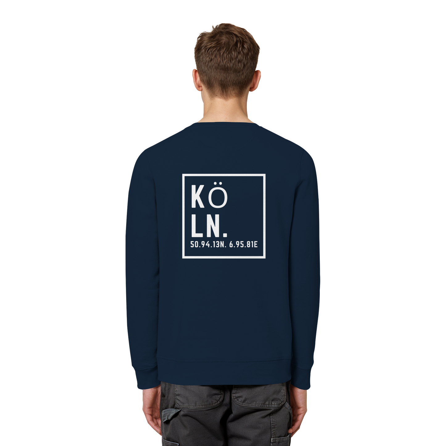 Köln Koordinaten (großer Druck auf dem Rücken) - Organic Basic Unisex Sweatshirt