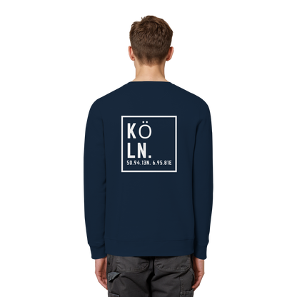 Köln Koordinaten (großer Druck auf dem Rücken) - Organic Basic Unisex Sweatshirt