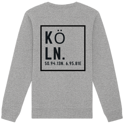 Köln Koordinaten (großer Druck auf dem Rücken) - Organic Basic Unisex Sweatshirt