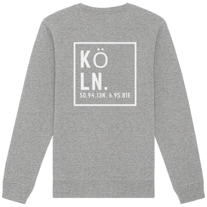 Köln Koordinaten (großer Druck auf dem Rücken) - Organic Basic Unisex Sweatshirt
