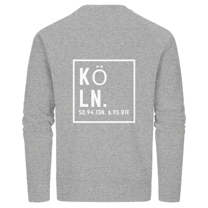 Köln Koordinaten (großer Druck auf dem Rücken) - Organic Basic Unisex Sweatshirt
