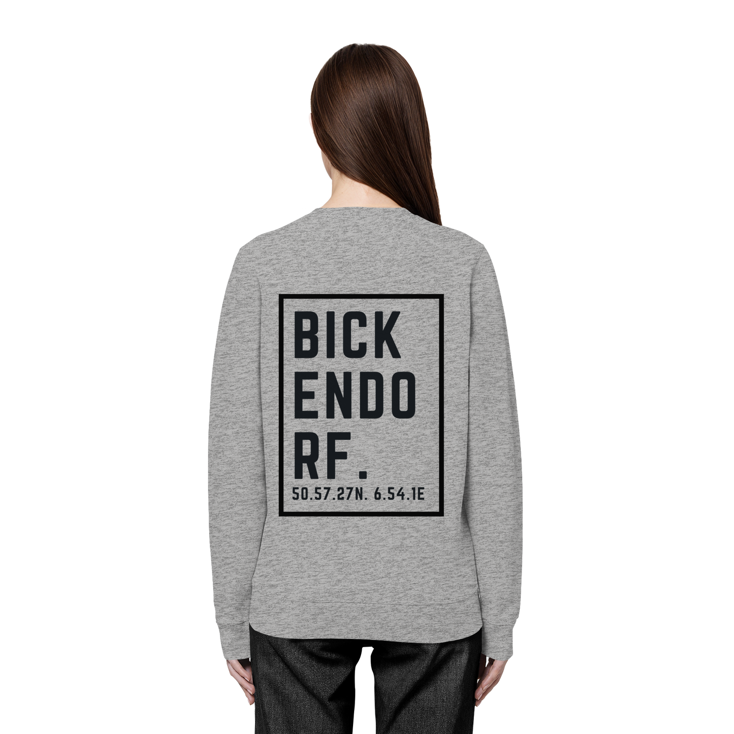 Bickendorf Koordinaten (großer Druck auf dem Rücken) - Organic Basic Unisex Sweatshirt