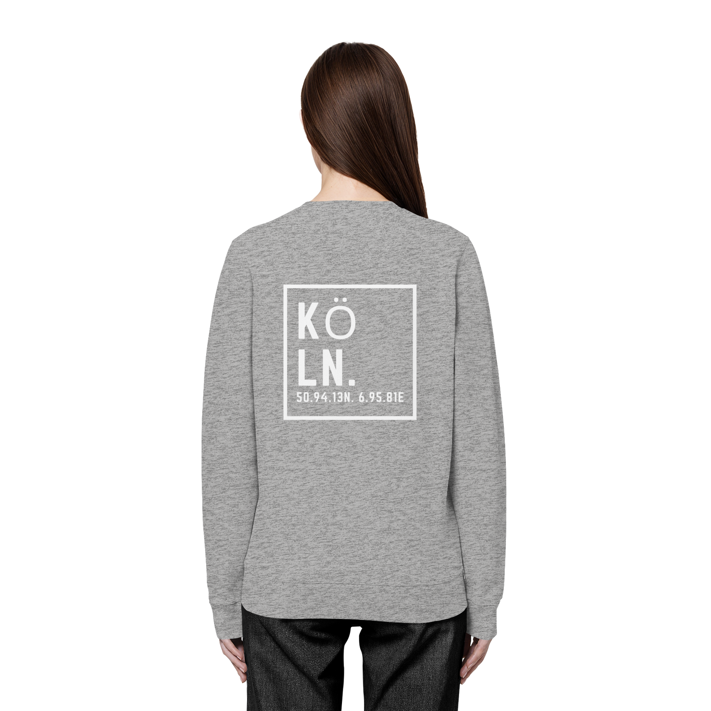 Köln Koordinaten (großer Druck auf dem Rücken) - Organic Basic Unisex Sweatshirt