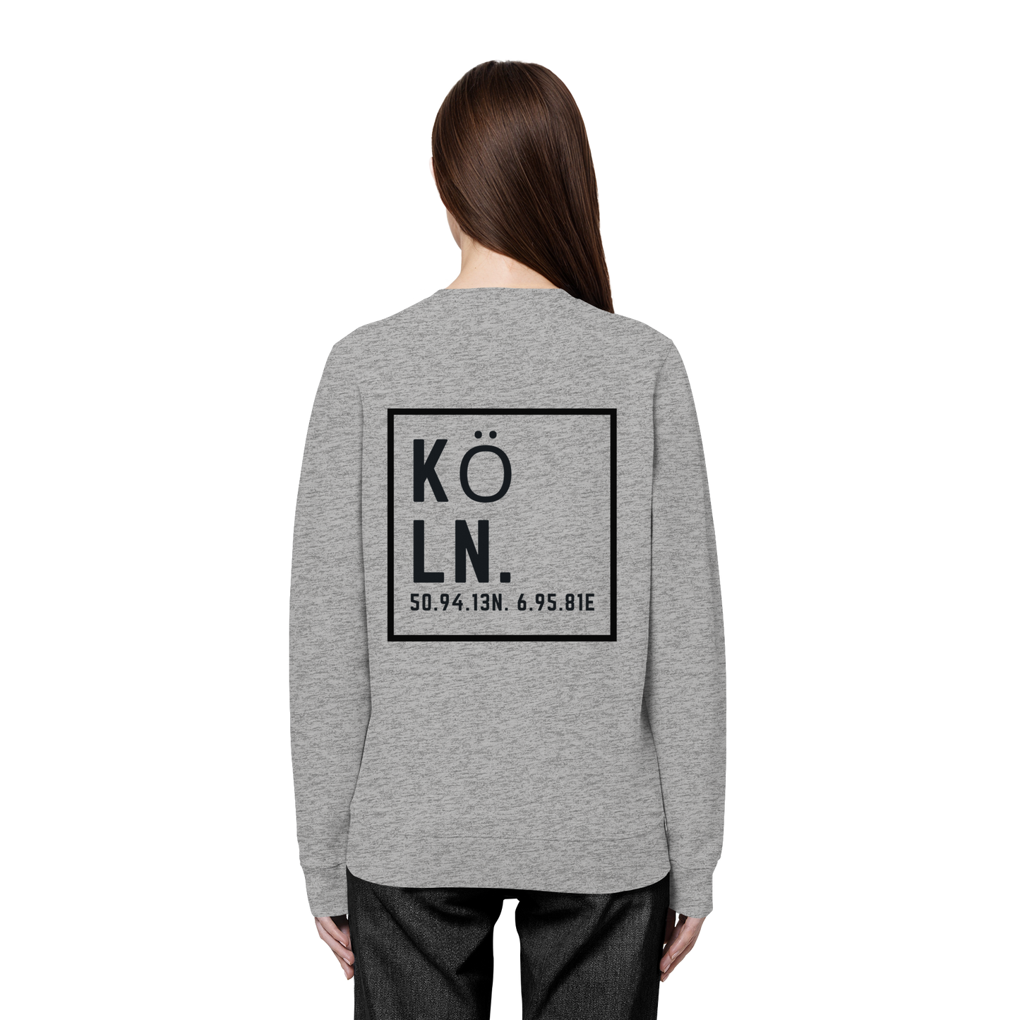 Köln Koordinaten (großer Druck auf dem Rücken) - Organic Basic Unisex Sweatshirt