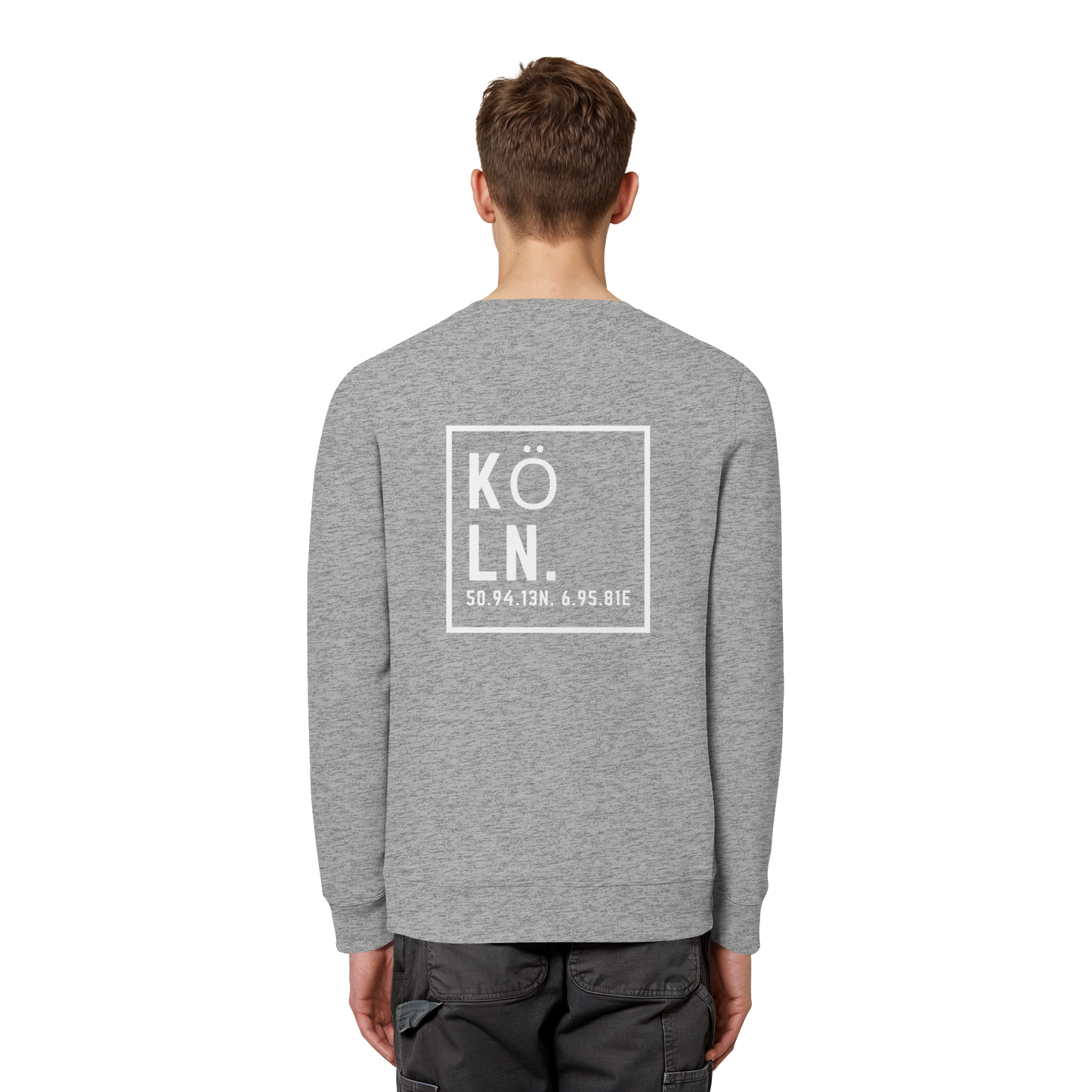 Köln Koordinaten (großer Druck auf dem Rücken) - Organic Basic Unisex Sweatshirt