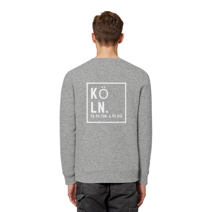 Köln Koordinaten (großer Druck auf dem Rücken) - Organic Basic Unisex Sweatshirt