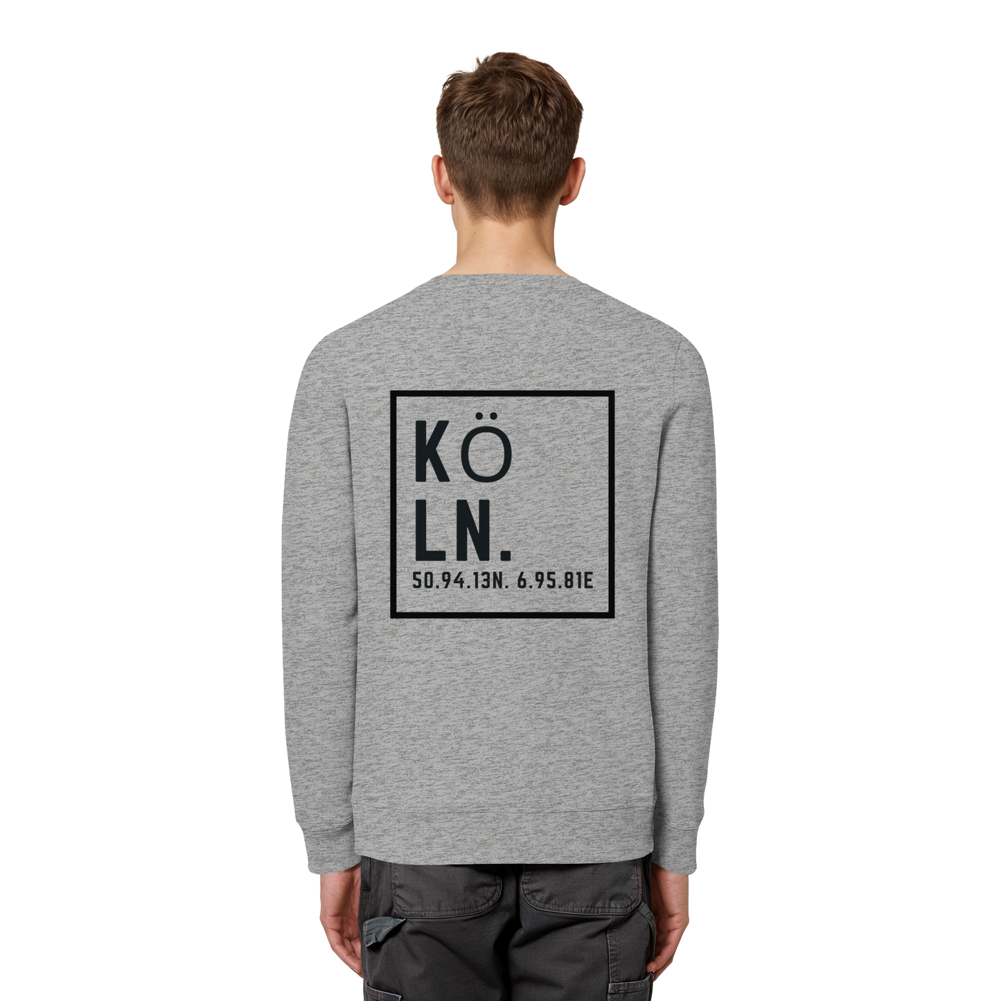Köln Koordinaten (großer Druck auf dem Rücken) - Organic Basic Unisex Sweatshirt