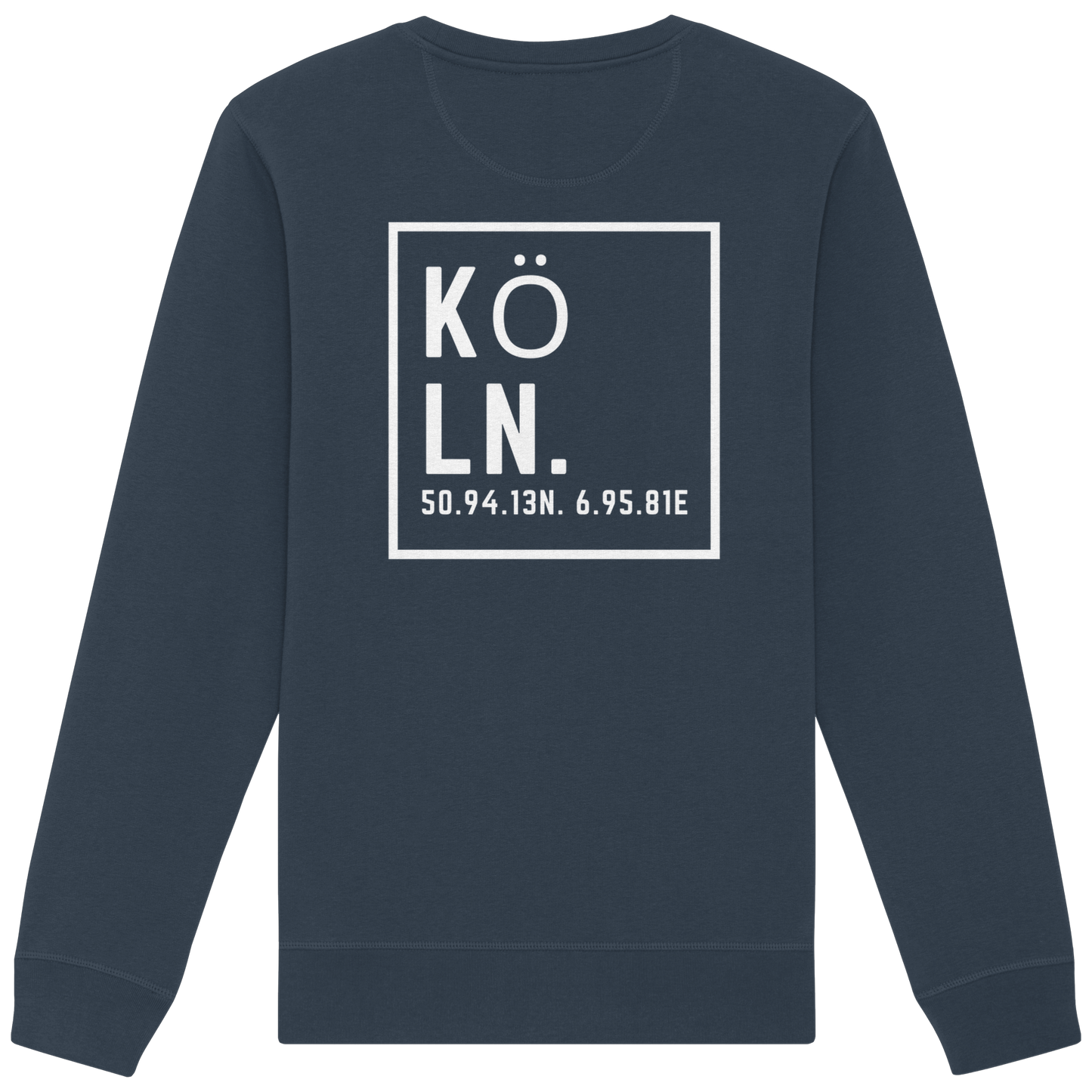 Köln Koordinaten (großer Druck auf dem Rücken) - Organic Basic Unisex Sweatshirt