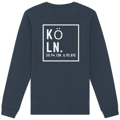 Köln Koordinaten (großer Druck auf dem Rücken) - Organic Basic Unisex Sweatshirt