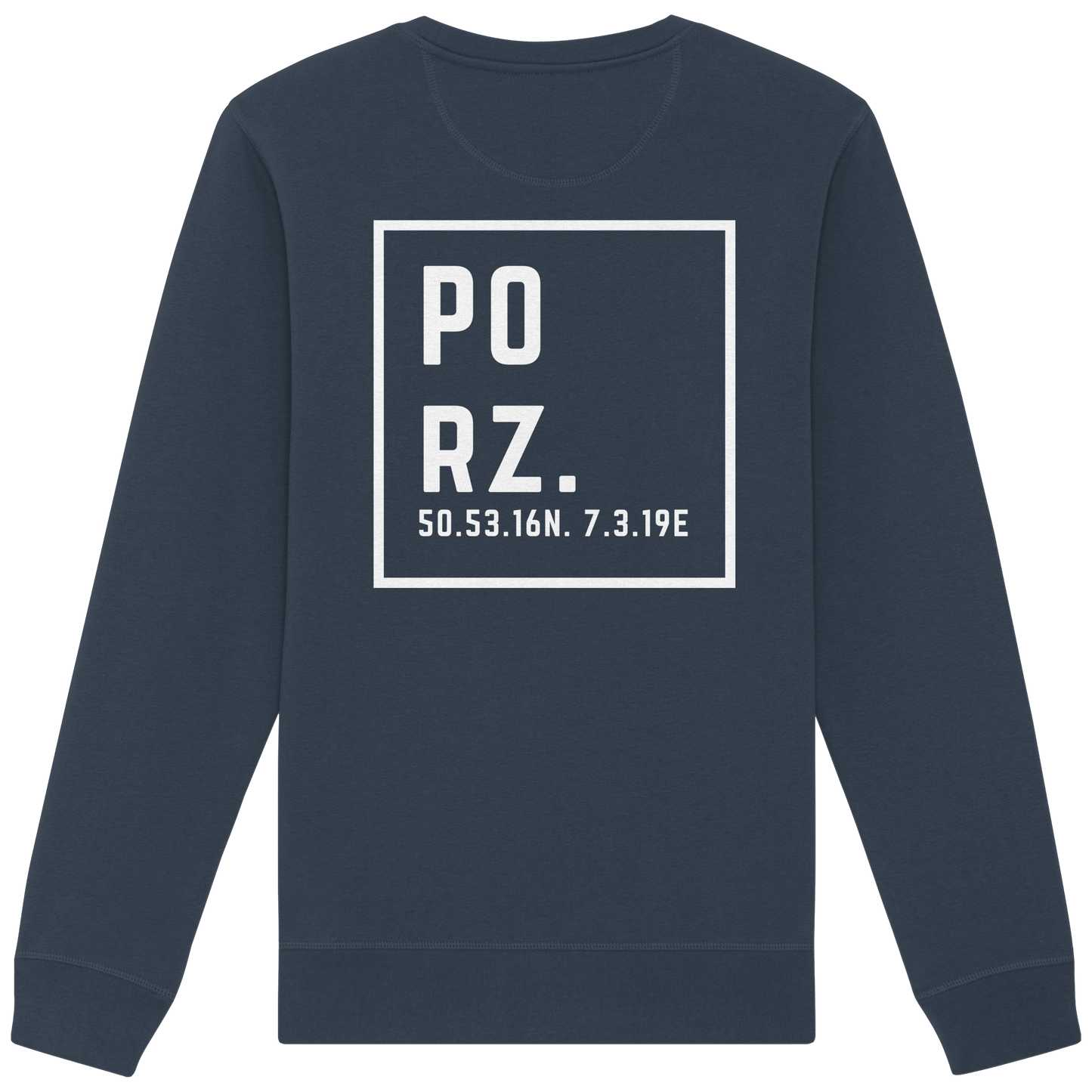 Porz Koordinaten (großer Druck Rücken) - Organic Basic Unisex Sweatshirt