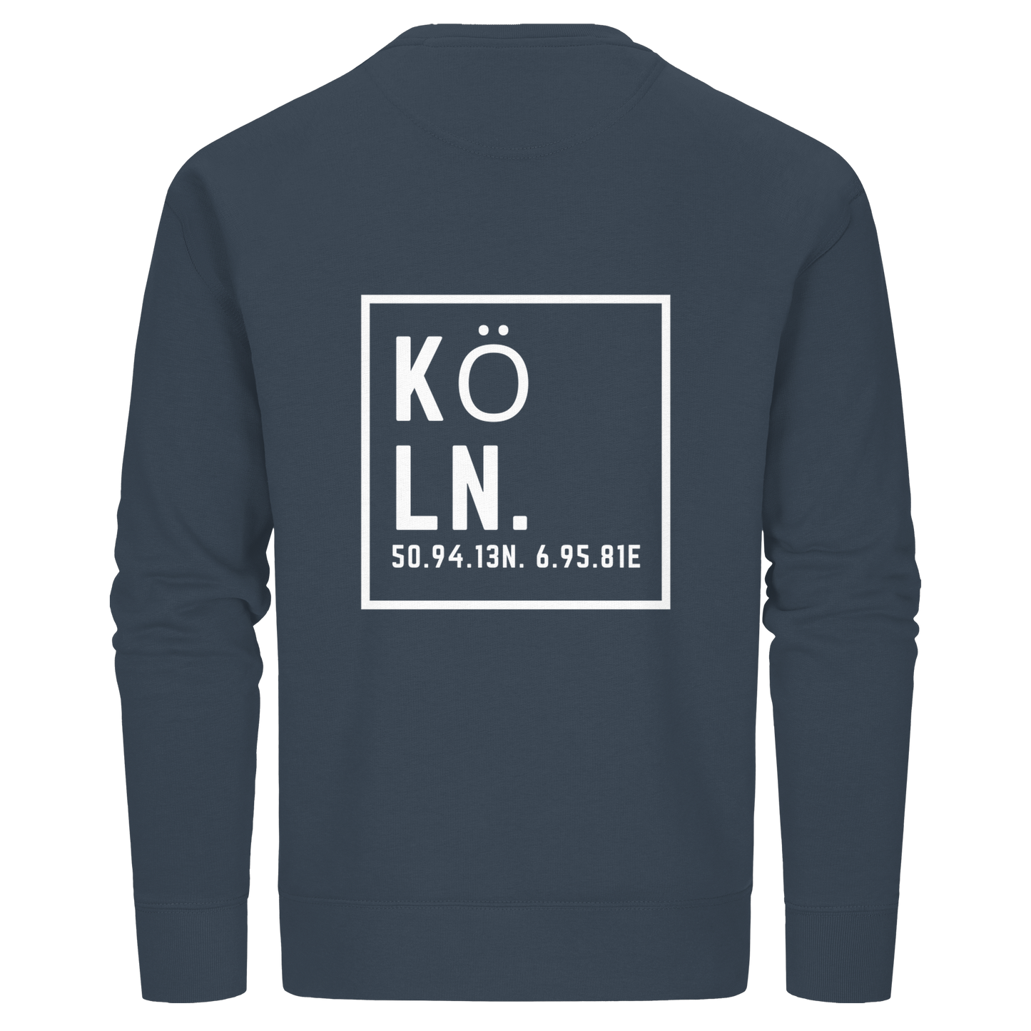 Köln Koordinaten (großer Druck auf dem Rücken) - Organic Basic Unisex Sweatshirt