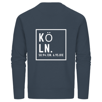Köln Koordinaten (großer Druck auf dem Rücken) - Organic Basic Unisex Sweatshirt