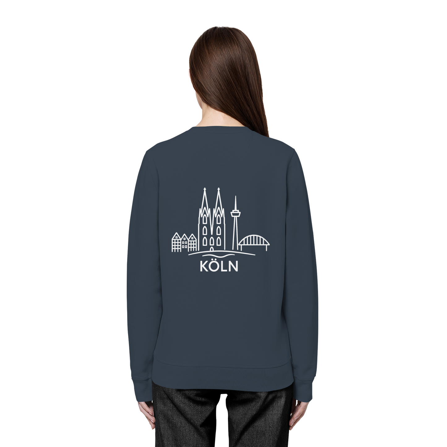 Köln Skyline (großer Druck auf dem Rücken) - Organic Basic Unisex Sweatshirt