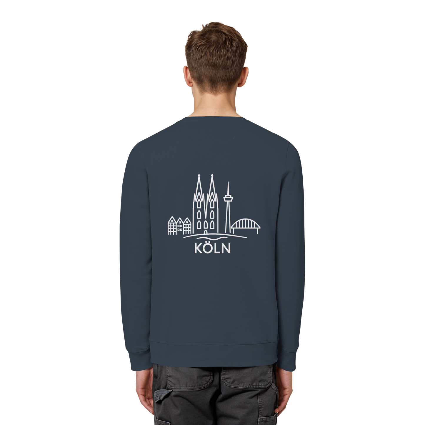 Köln Skyline (großer Druck auf dem Rücken) - Organic Basic Unisex Sweatshirt