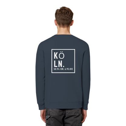 Köln Koordinaten (großer Druck auf dem Rücken) - Organic Basic Unisex Sweatshirt