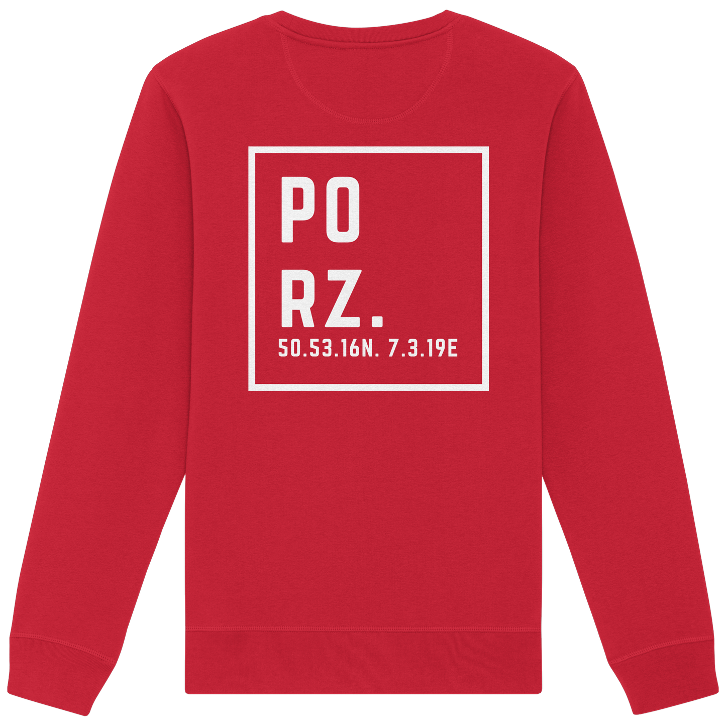 Porz Koordinaten (großer Druck Rücken) - Organic Basic Unisex Sweatshirt