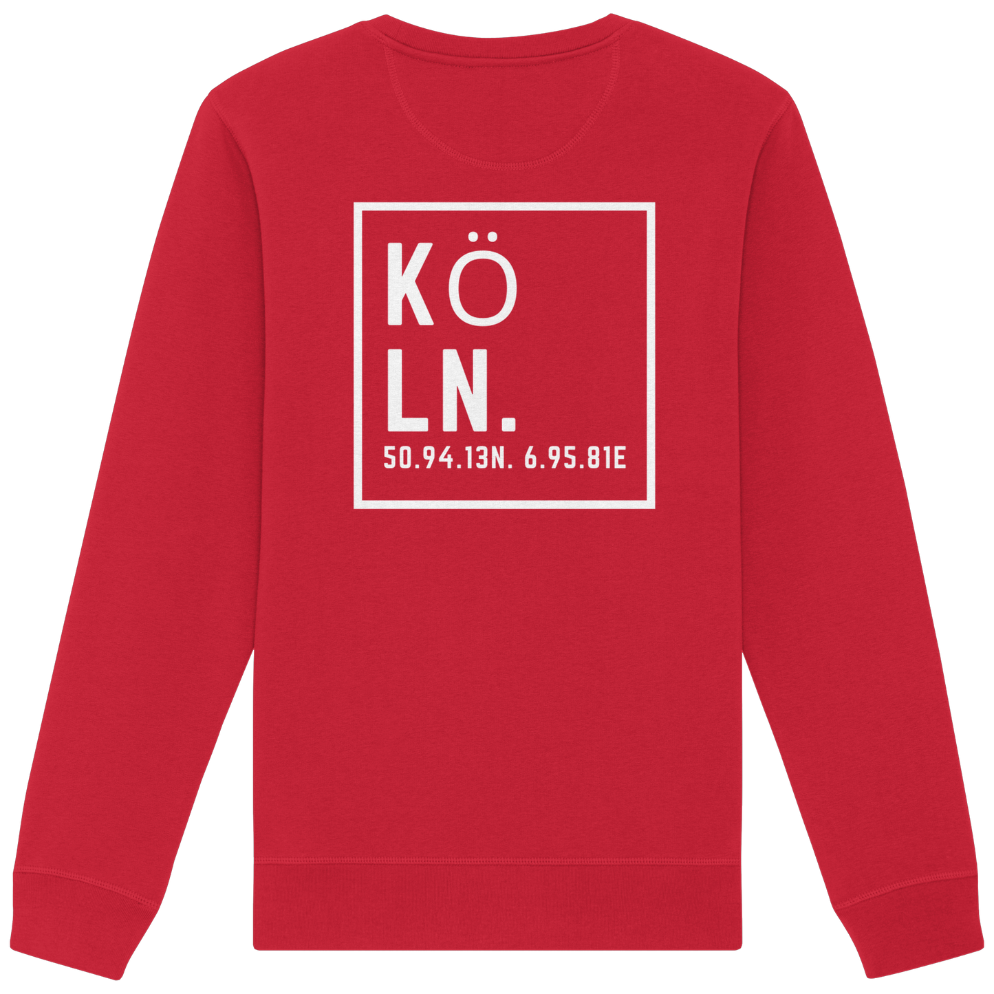Köln Koordinaten (großer Druck auf dem Rücken) - Organic Basic Unisex Sweatshirt