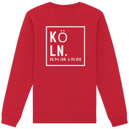 Köln Koordinaten (großer Druck auf dem Rücken) - Organic Basic Unisex Sweatshirt