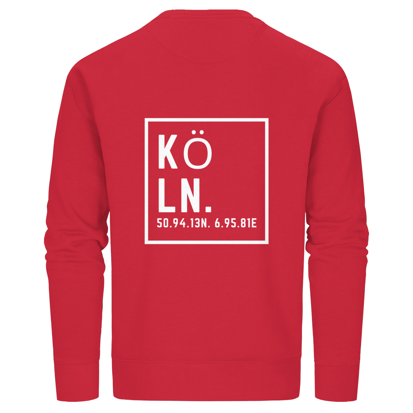 Köln Koordinaten (großer Druck auf dem Rücken) - Organic Basic Unisex Sweatshirt