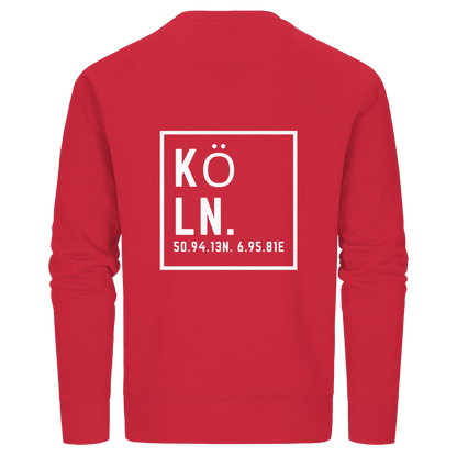 Köln Koordinaten (großer Druck auf dem Rücken) - Organic Basic Unisex Sweatshirt