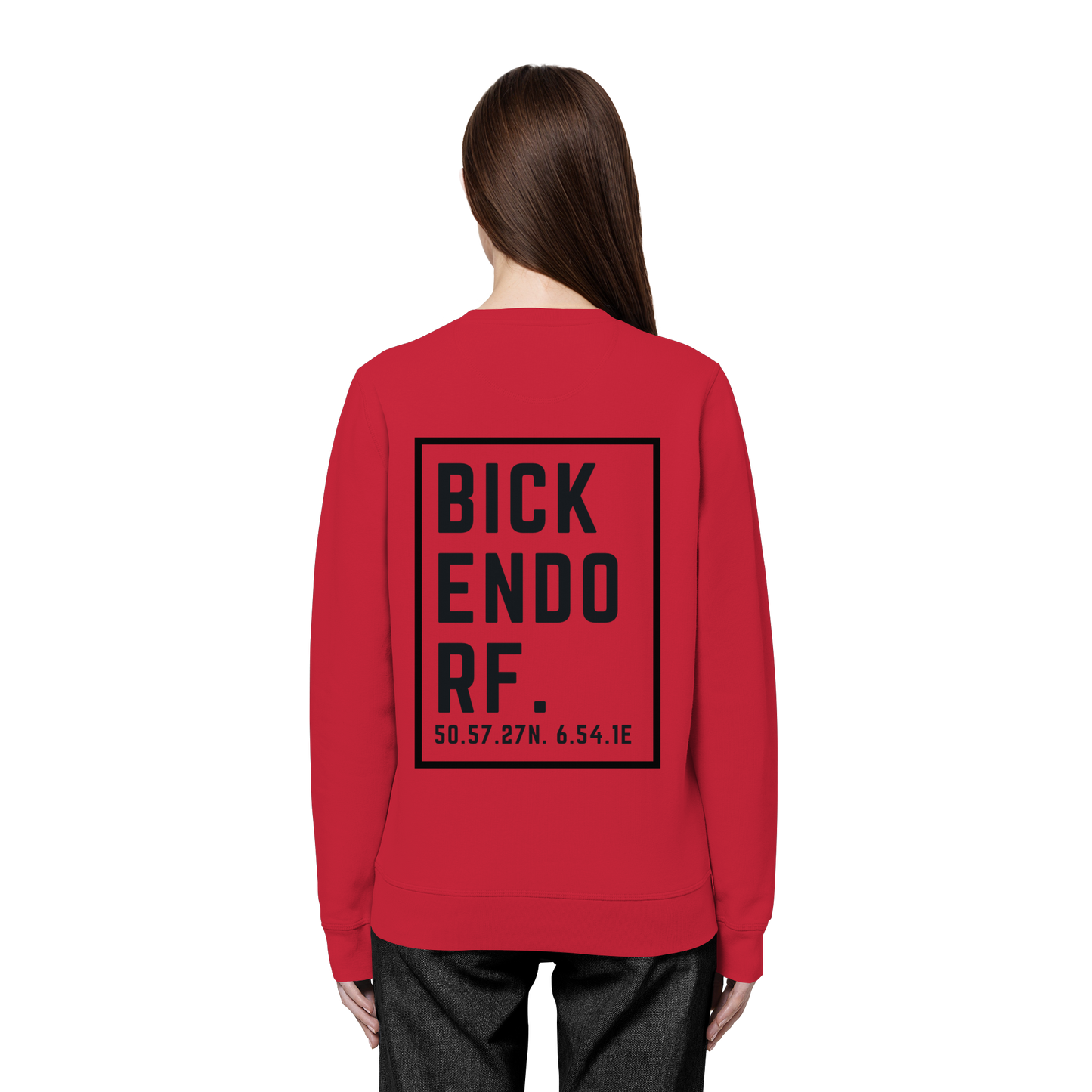 Bickendorf Koordinaten (großer Druck auf dem Rücken) - Organic Basic Unisex Sweatshirt