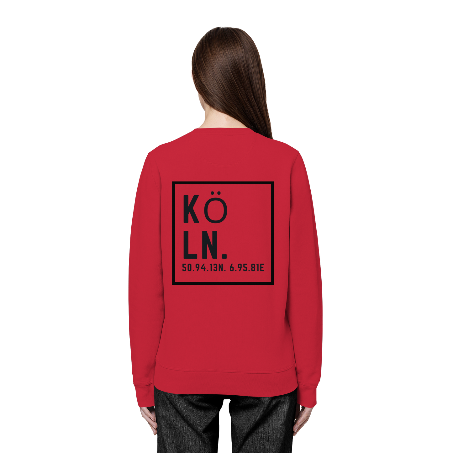 Köln Koordinaten (großer Druck auf dem Rücken) - Organic Basic Unisex Sweatshirt