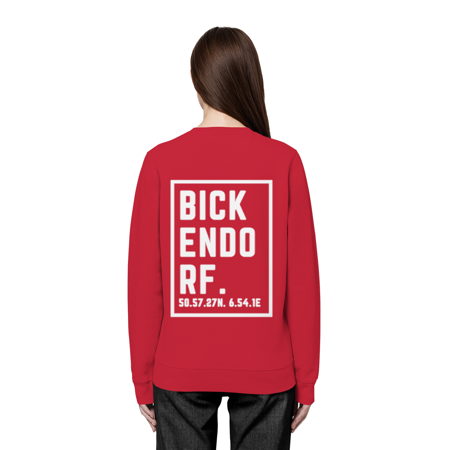 Bickendorf Koordinaten (großer Druck auf dem Rücken) - Organic Basic Unisex Sweatshirt