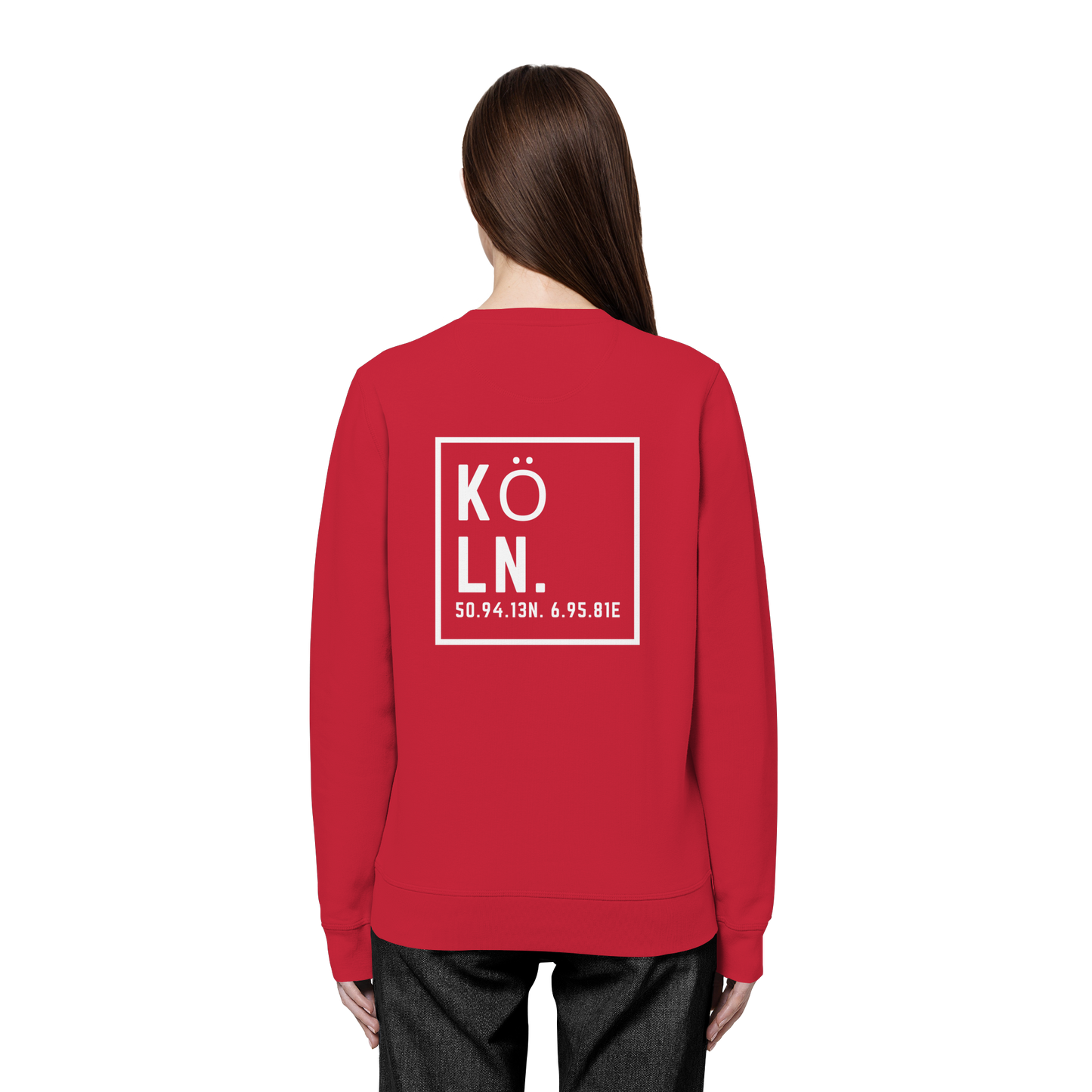 Köln Koordinaten (großer Druck auf dem Rücken) - Organic Basic Unisex Sweatshirt