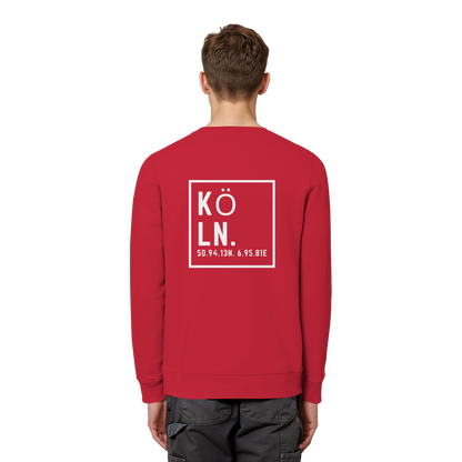 Köln Koordinaten (großer Druck auf dem Rücken) - Organic Basic Unisex Sweatshirt