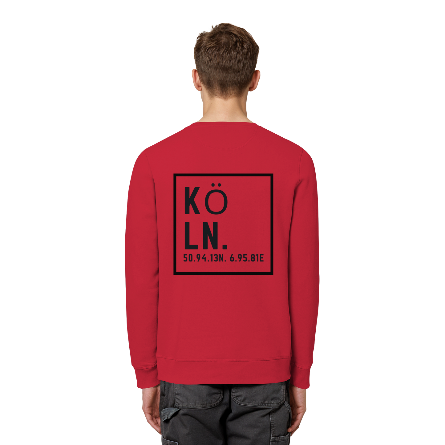 Köln Koordinaten (großer Druck auf dem Rücken) - Organic Basic Unisex Sweatshirt
