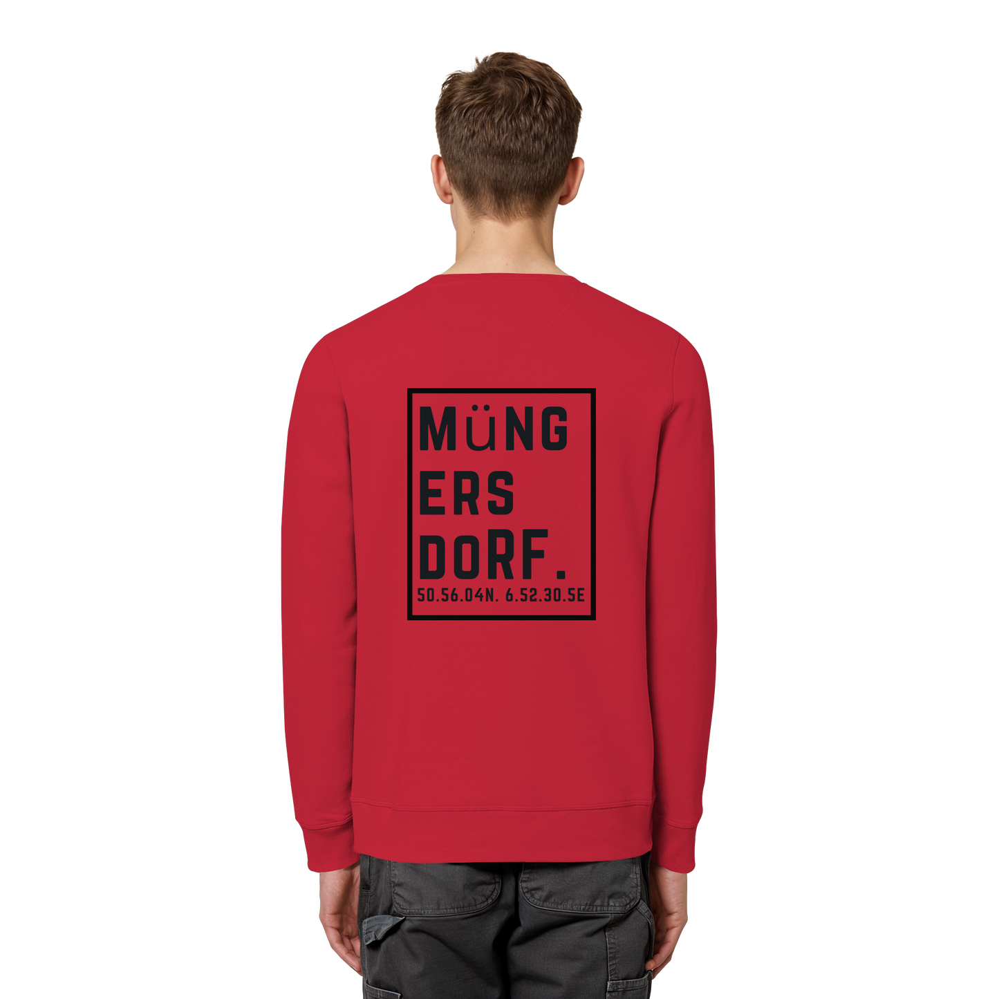 Müngersdorf Koordinaten (großer Druck auf dem Rücken) - Organic Basic Unisex Sweatshirt