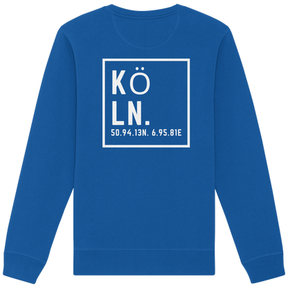 Köln Koordinaten (großer Druck auf dem Rücken) - Organic Basic Unisex Sweatshirt