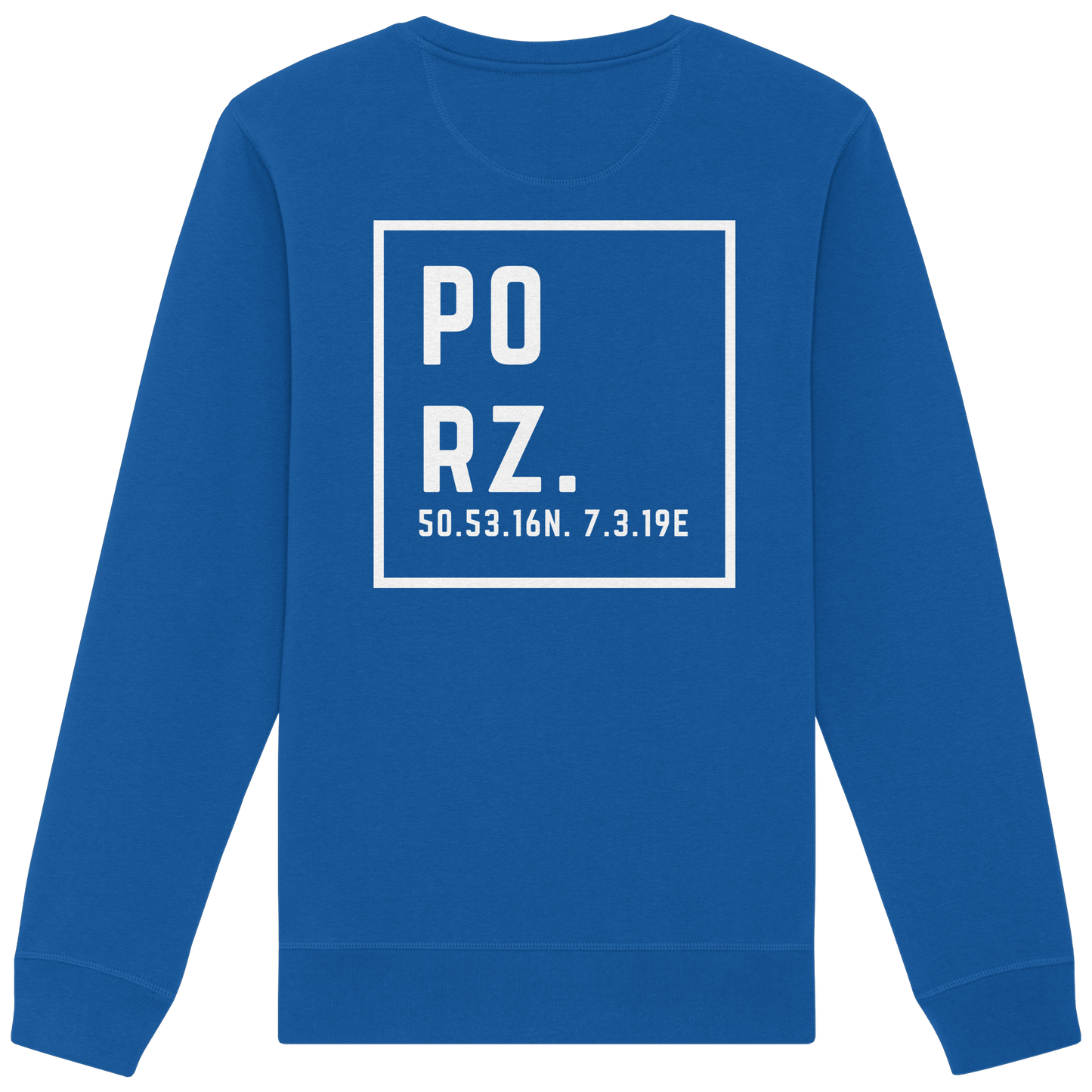 Porz Koordinaten (großer Druck Rücken) - Organic Basic Unisex Sweatshirt