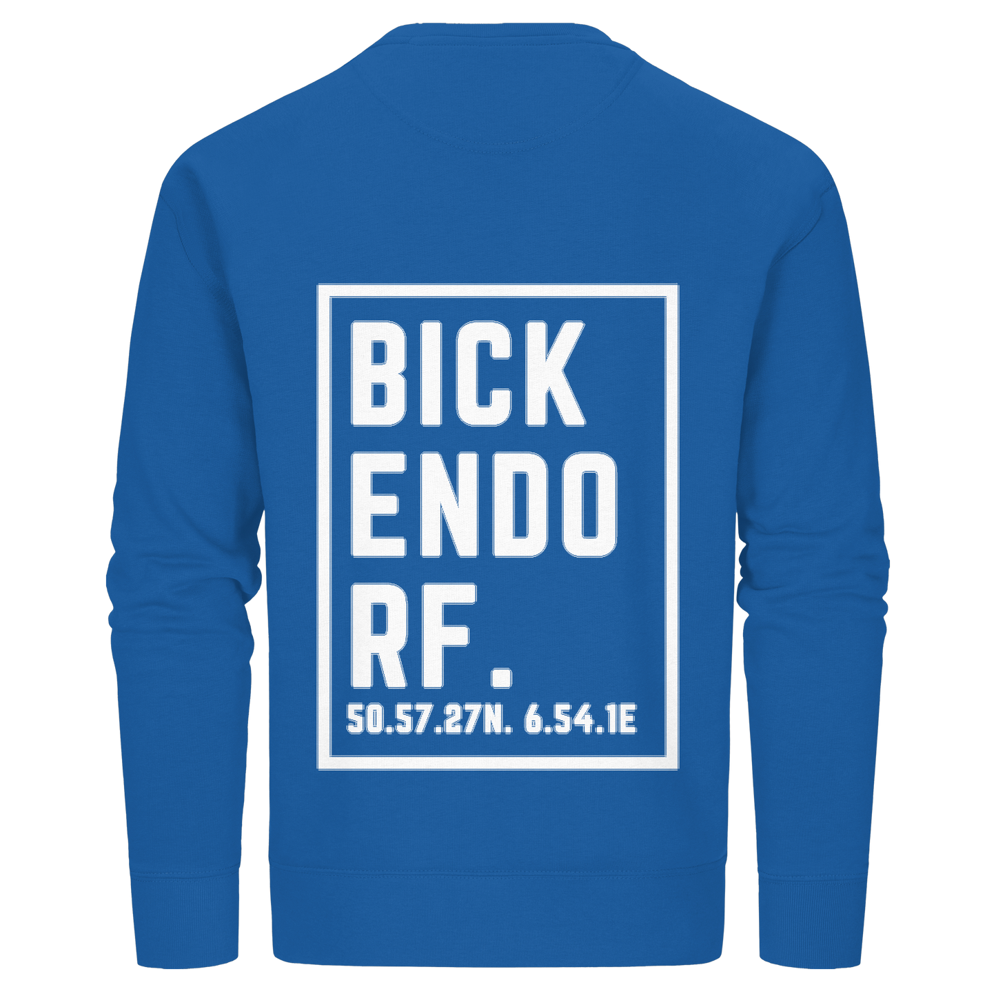 Bickendorf Koordinaten (großer Druck auf dem Rücken) - Organic Basic Unisex Sweatshirt