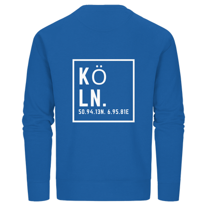 Köln Koordinaten (großer Druck auf dem Rücken) - Organic Basic Unisex Sweatshirt