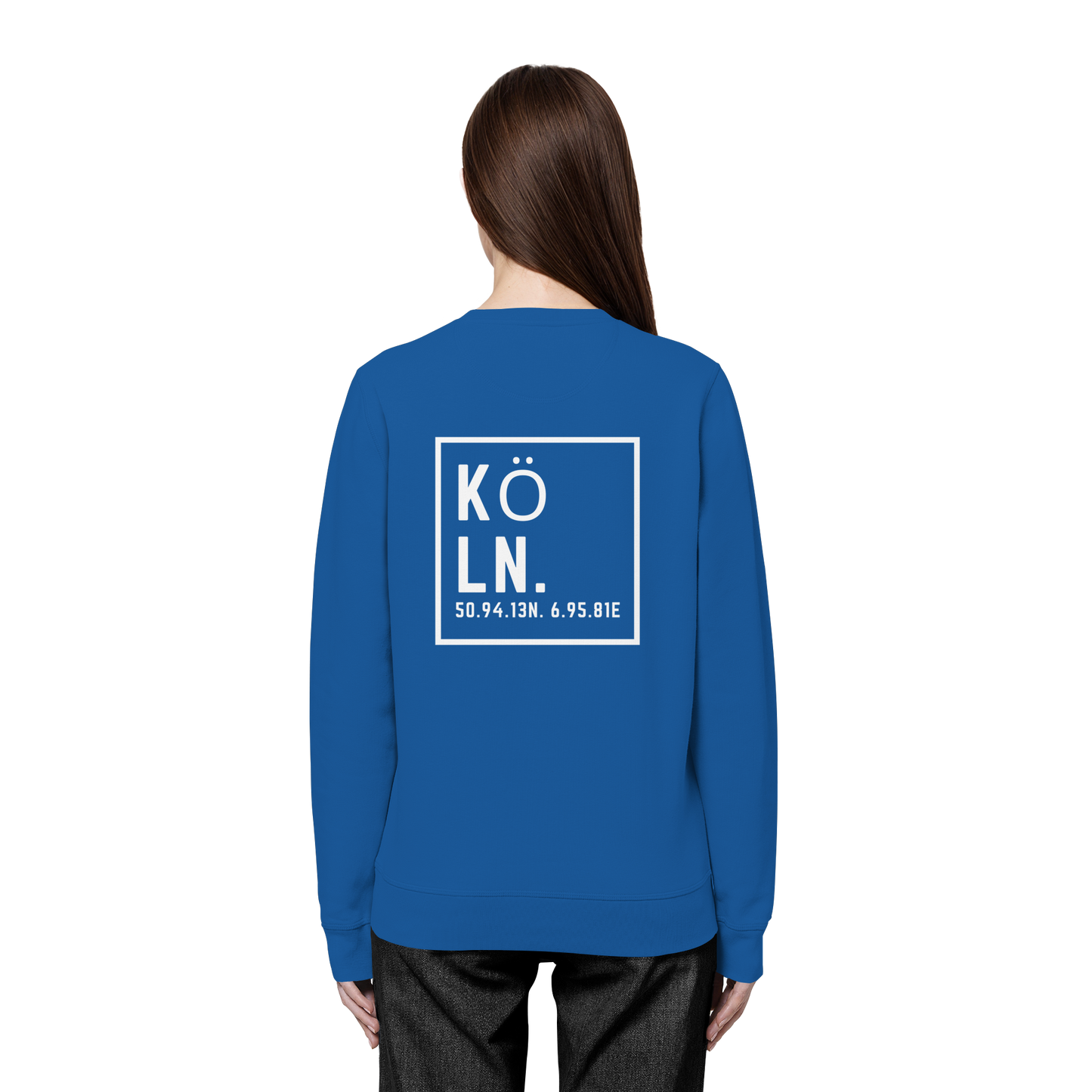 Köln Koordinaten (großer Druck auf dem Rücken) - Organic Basic Unisex Sweatshirt