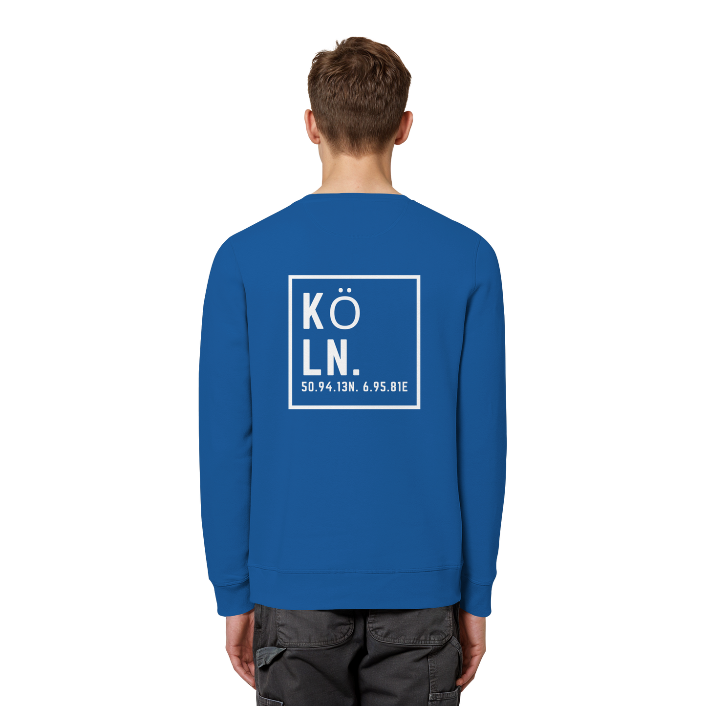 Köln Koordinaten (großer Druck auf dem Rücken) - Organic Basic Unisex Sweatshirt